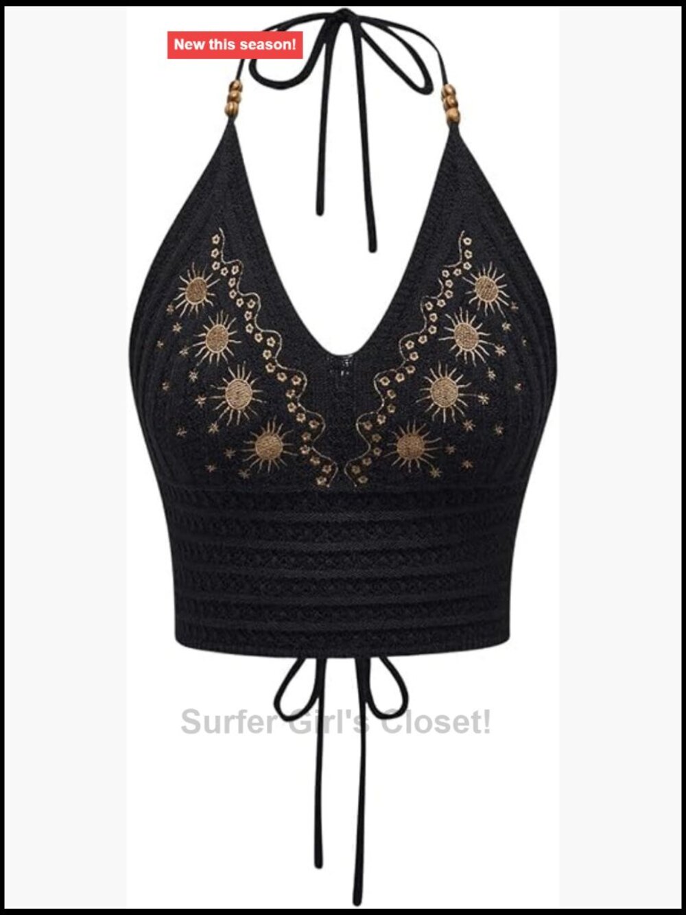Crochet Halter Crop Top Boho Tie Backless Hippie Tank Top